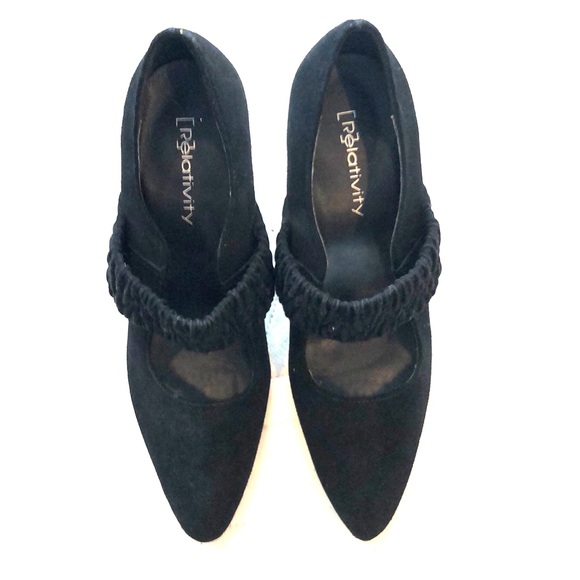 Relativity Black Suede Dressy Booties, Sz 10 - Picture 1 of 4